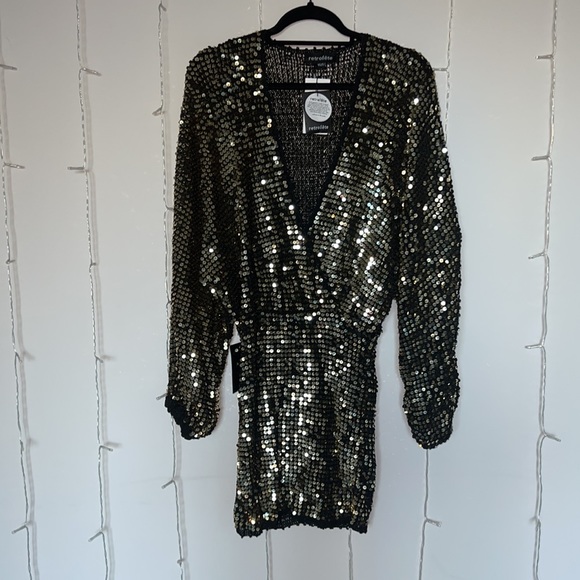 ❌SOLD❌ retrofete Lucia Dress in Black & Gold XS/S - Picture 8 of 13